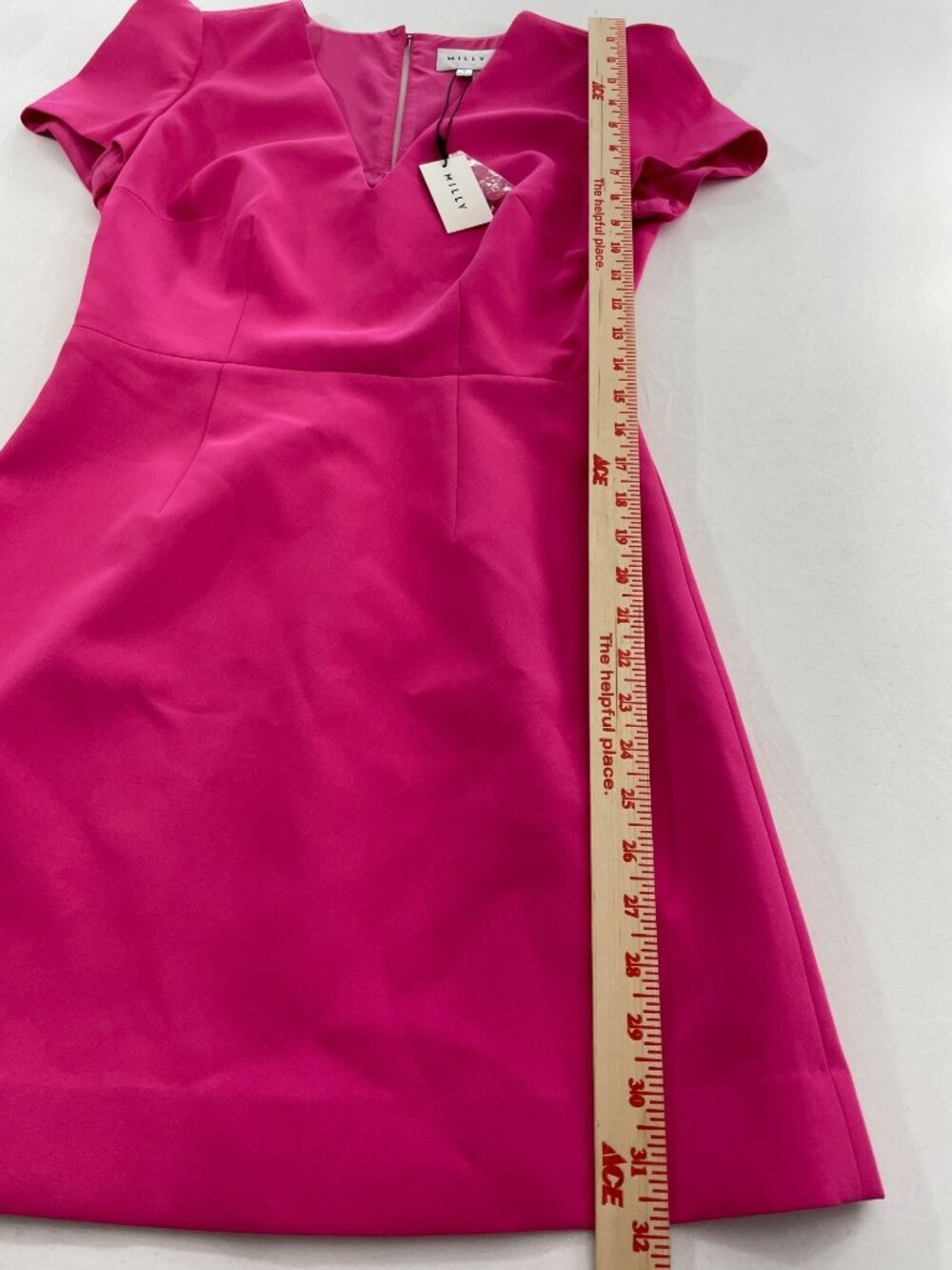 Milly Atalie Cady Dress Pink Short Sleeve Back Zipper Size 2 LIST$365 DEFECT/NEW - Picture 8 of 12